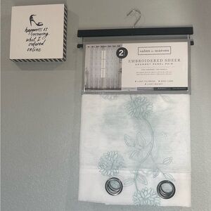 Salon de Maison Embroidered Sheer Curtain Panel Pair
